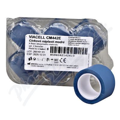 Viacell CM442E Cvkov nplasti modr 2.5cmx5m 6ks