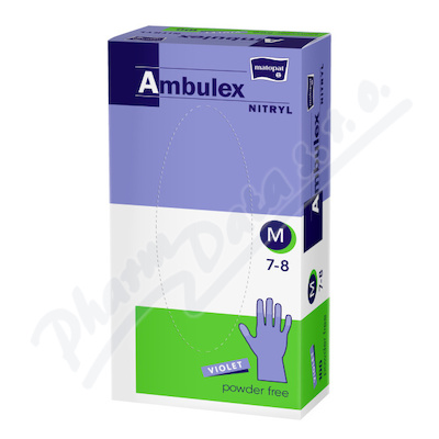 Ambulex Nitryl rukavice nepudrov violet M 100ks