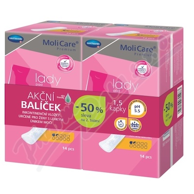 MoliCare Premium Lady pad 1.5 kapky 14+14ks zdarma